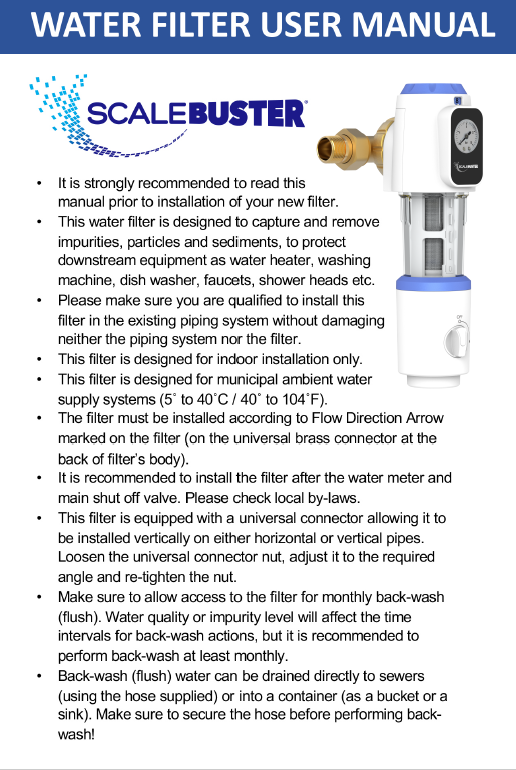 Water Filter User Manual